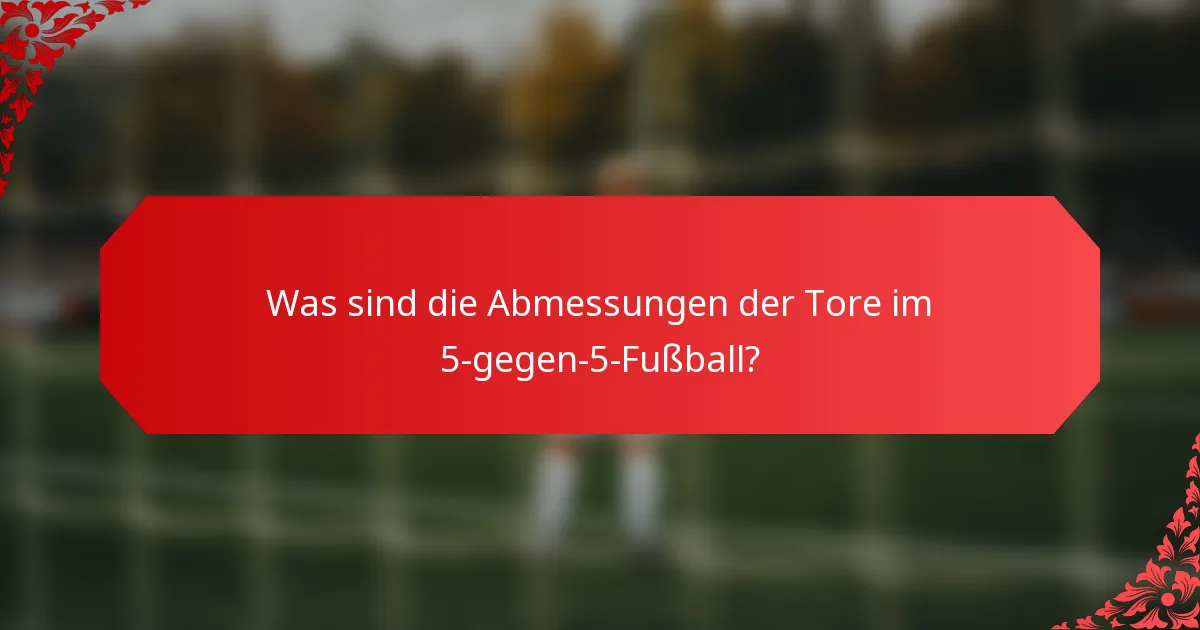 Was sind die Abmessungen der Tore im 5-gegen-5-Fußball?